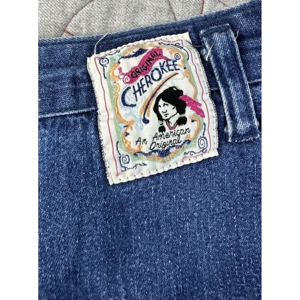 VTG Cherokee Baggy Denim Shorts Blue High Rise Pleated Vintage Mom Jean 90s / 14